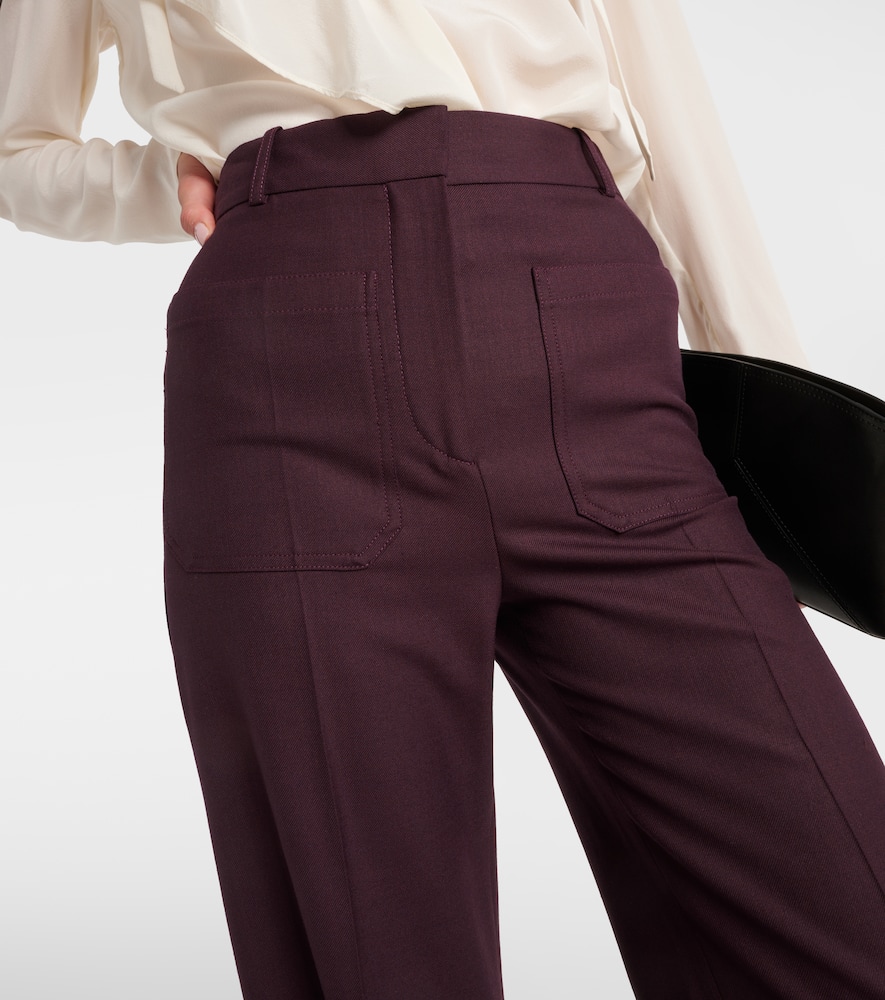 Victoria Beckham Alina High-rise Flared Pants In Brown