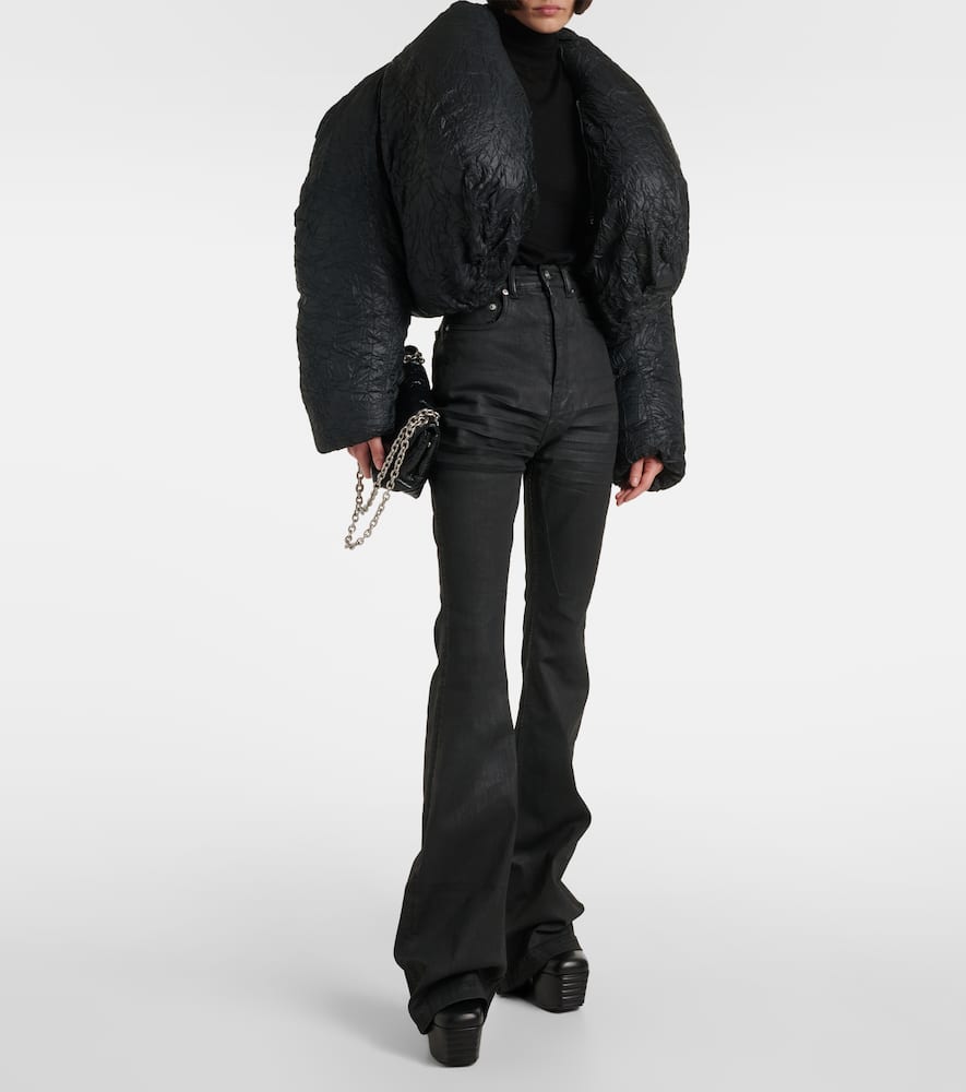 Y/project Cropped Puffer Jacket In Black