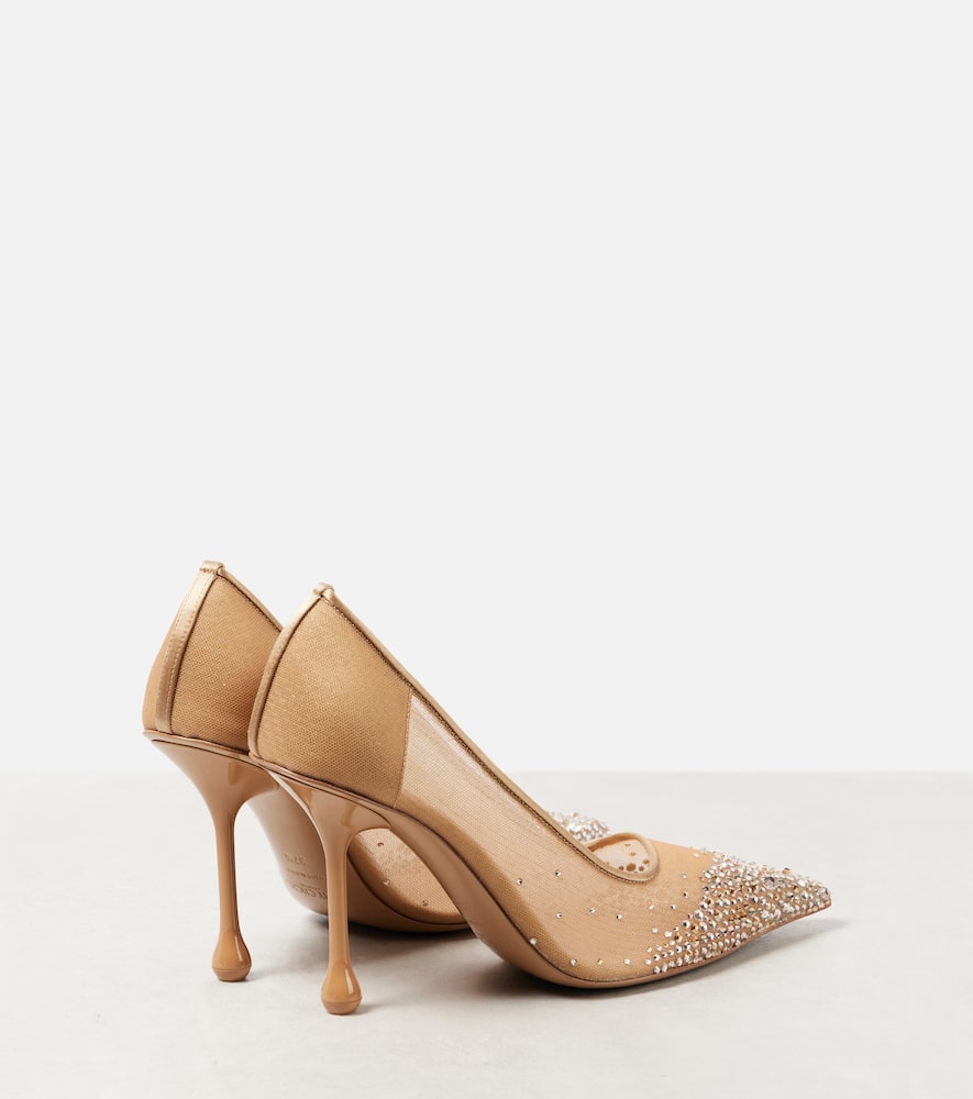 Jimmy Choo Ixia 95 Crystal-embellished Pumps In Gold