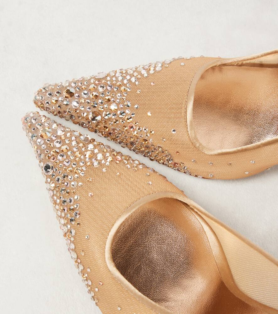 Jimmy Choo Ixia 95 Crystal-embellished Pumps In Gold