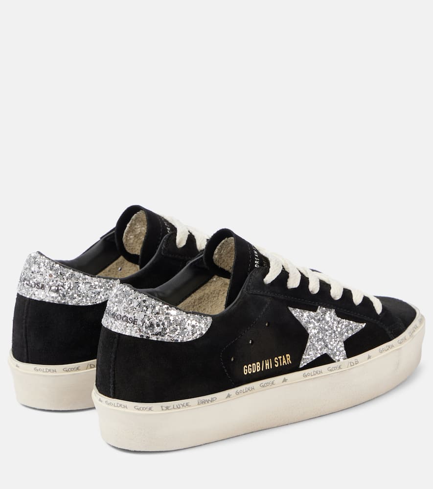 Shop Golden Goose Hi Star Glitter Suede Sneakers In Black