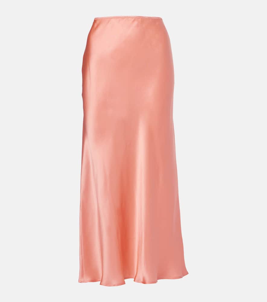 Ardith silk satin midi skirt