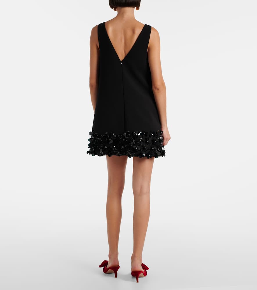 Self-portrait Embellished Satin-crepe Mini Dress In Black