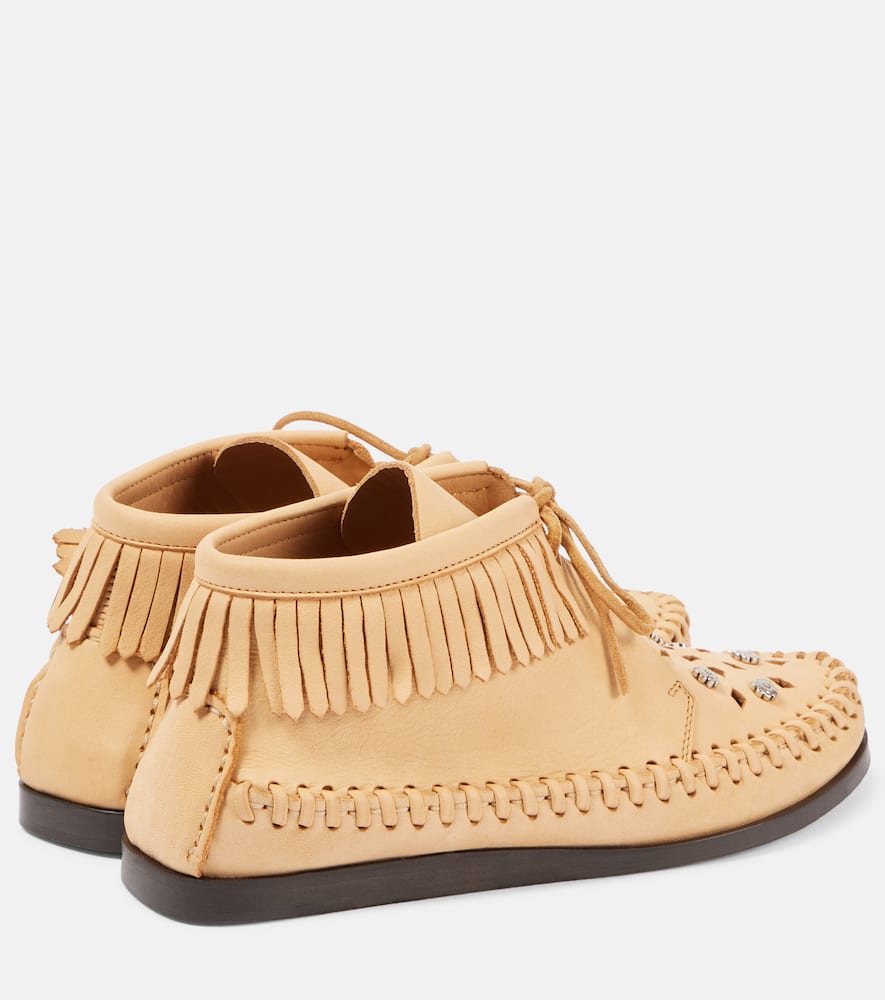 Isabel Marant Felsa Leather Loafers In Beige