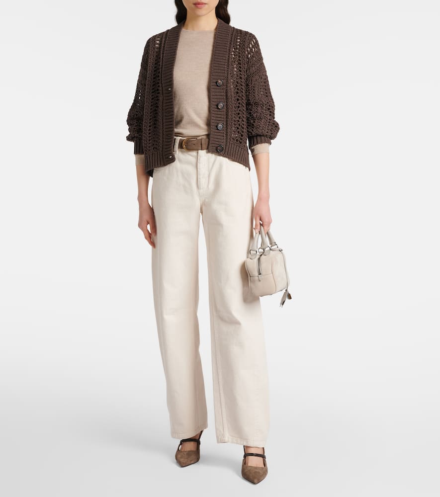 Shop Brunello Cucinelli Cashmere And Silk-blend Sweater In Beige