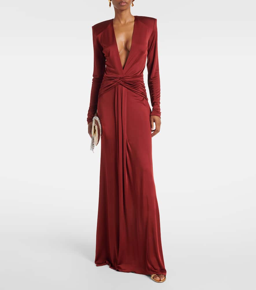 The New Arrivals Ilkyaz Ozel Jersey Gown In Brown