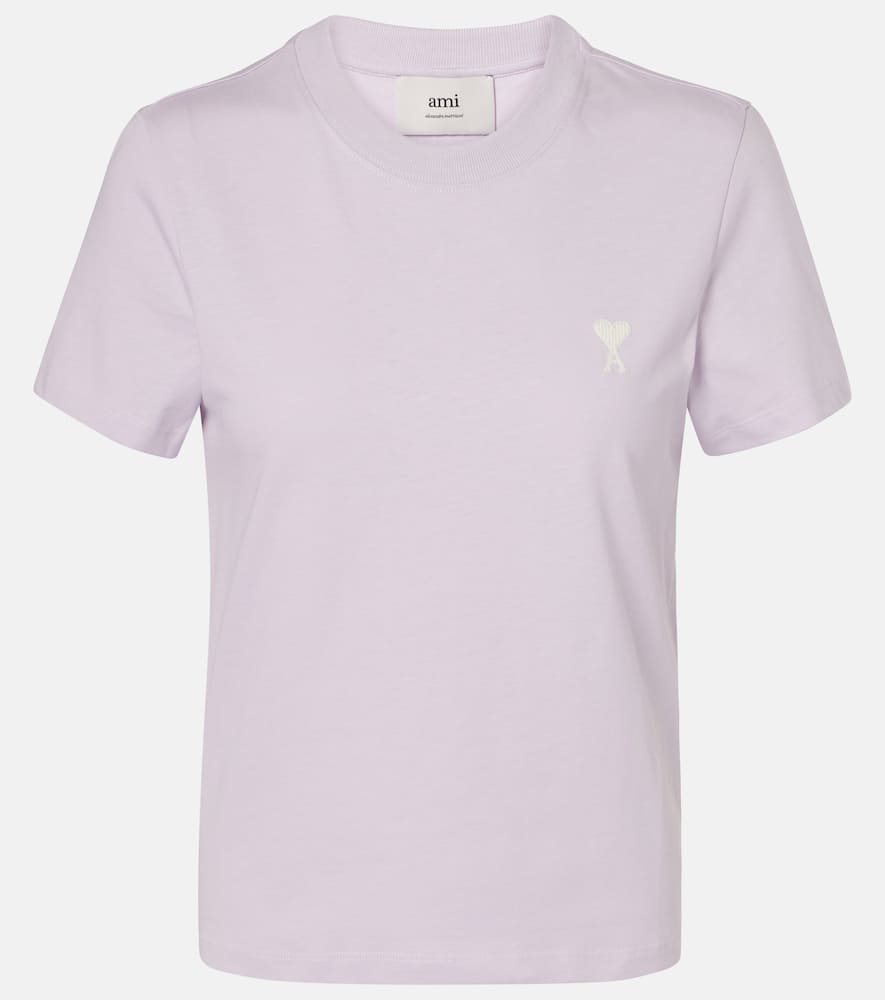 Ami Alexandre Mattiussi Ami De Caur Cotton T-shirt In Lilac/504