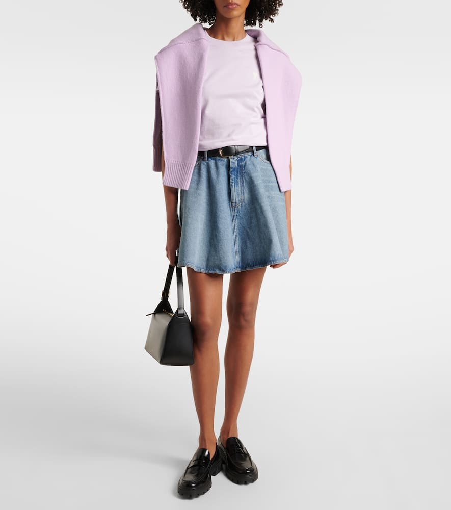 Ami Alexandre Mattiussi Ami De Caur Cotton T-shirt In Lilac/504