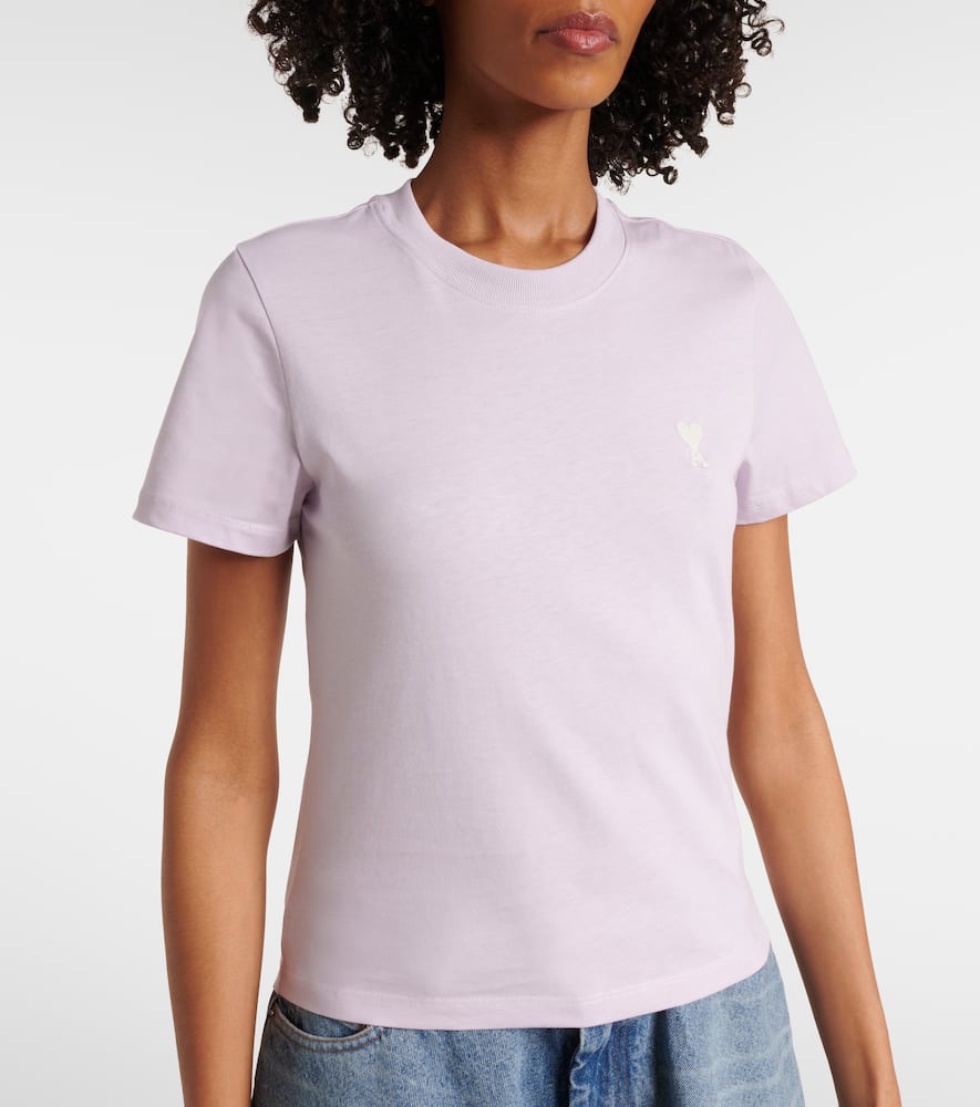 Ami Alexandre Mattiussi Ami De Caur Cotton T-shirt In Lilac/504