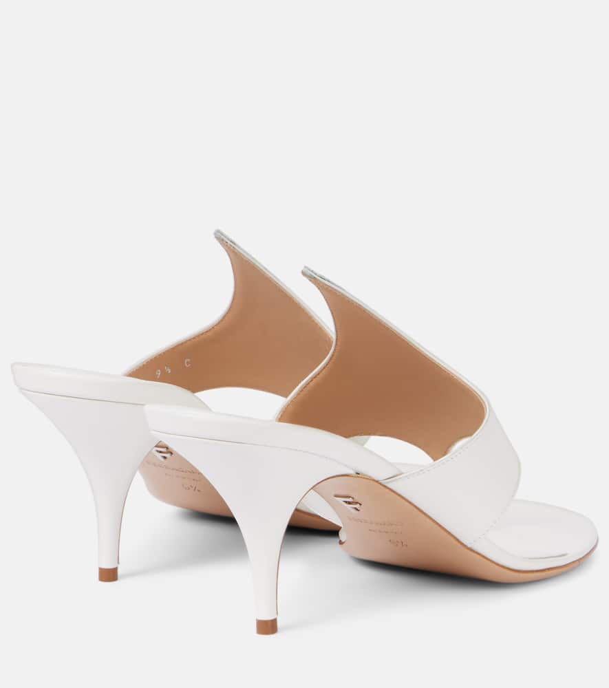 Ferragamo Lyrai Leather Mules In White