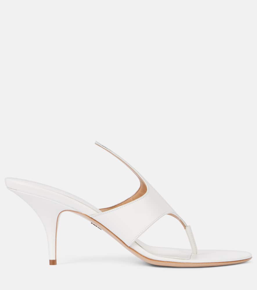 Ferragamo Lyrai Leather Mules In White