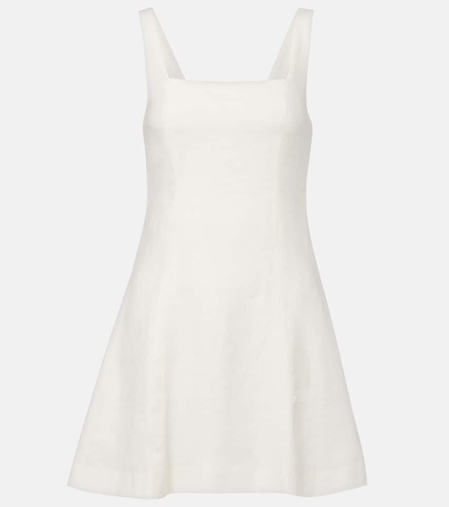 Shop Faithfull Felice Linen Minidress In White