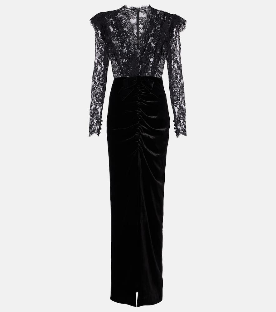 Lace and velvet gown