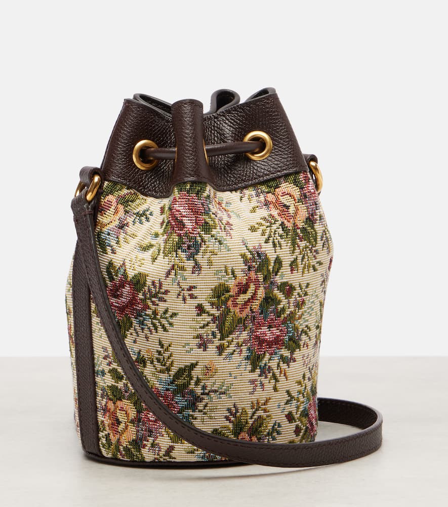 Valentino Vlogo Signature Small Canvas Bucket Bag In Brown