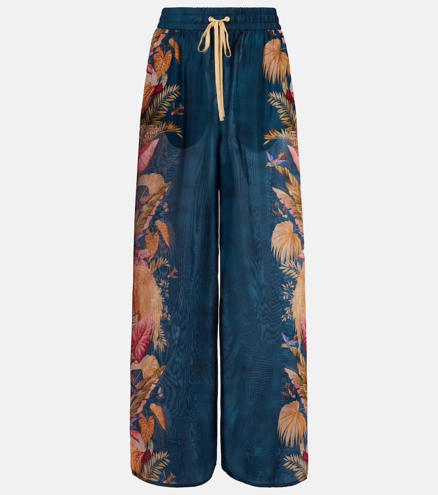 Ascension floral silk wide-leg pants