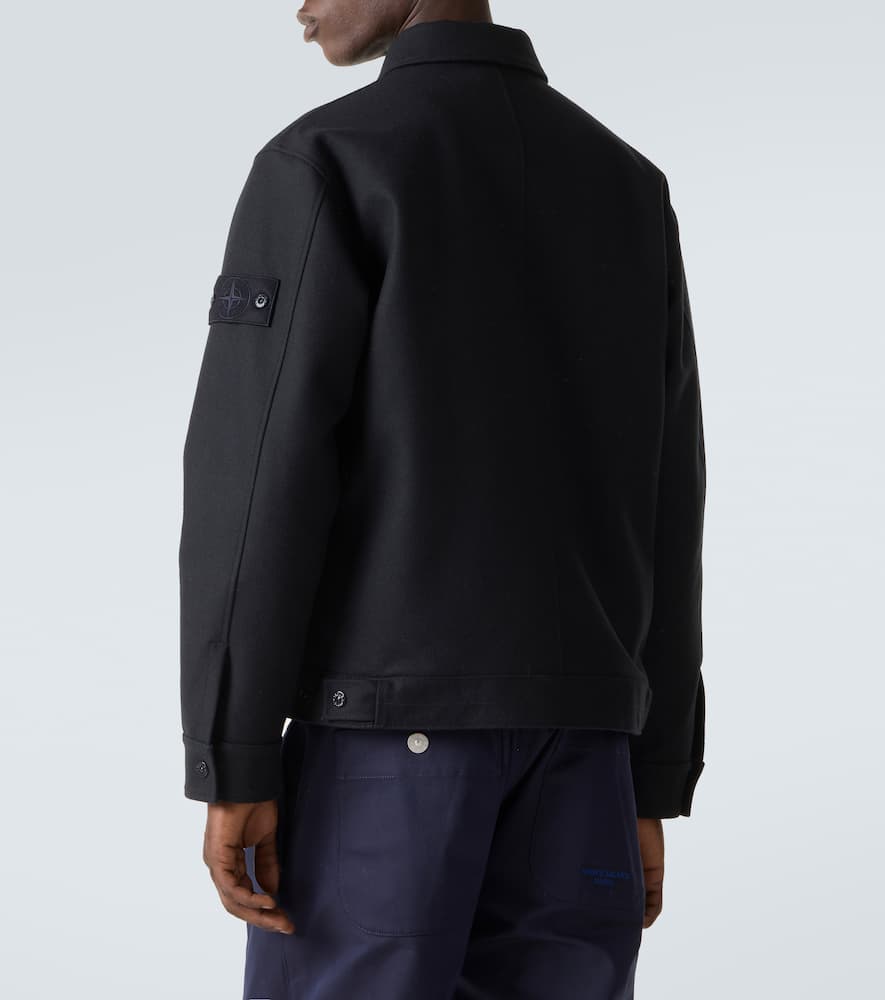 Stone Island Jacke Ghost Aus Flanell In Blue