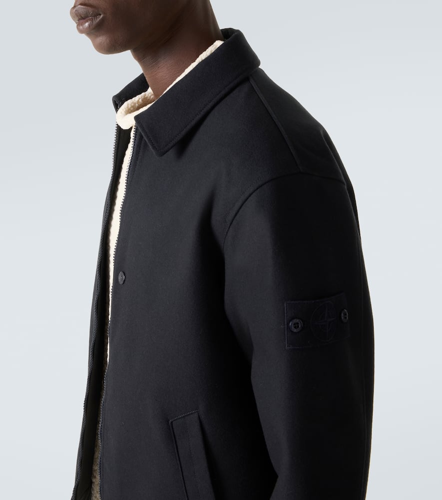 Stone Island Jacke Ghost Aus Flanell In Blue