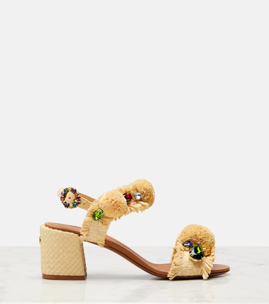 Dolce & Gabbana Embroidered Sandal With Fringes
