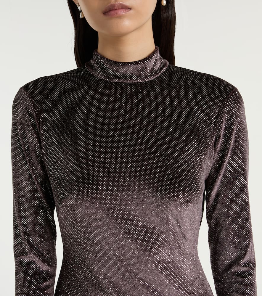 The Sei Open Back Long Sleeve Gown In Brown