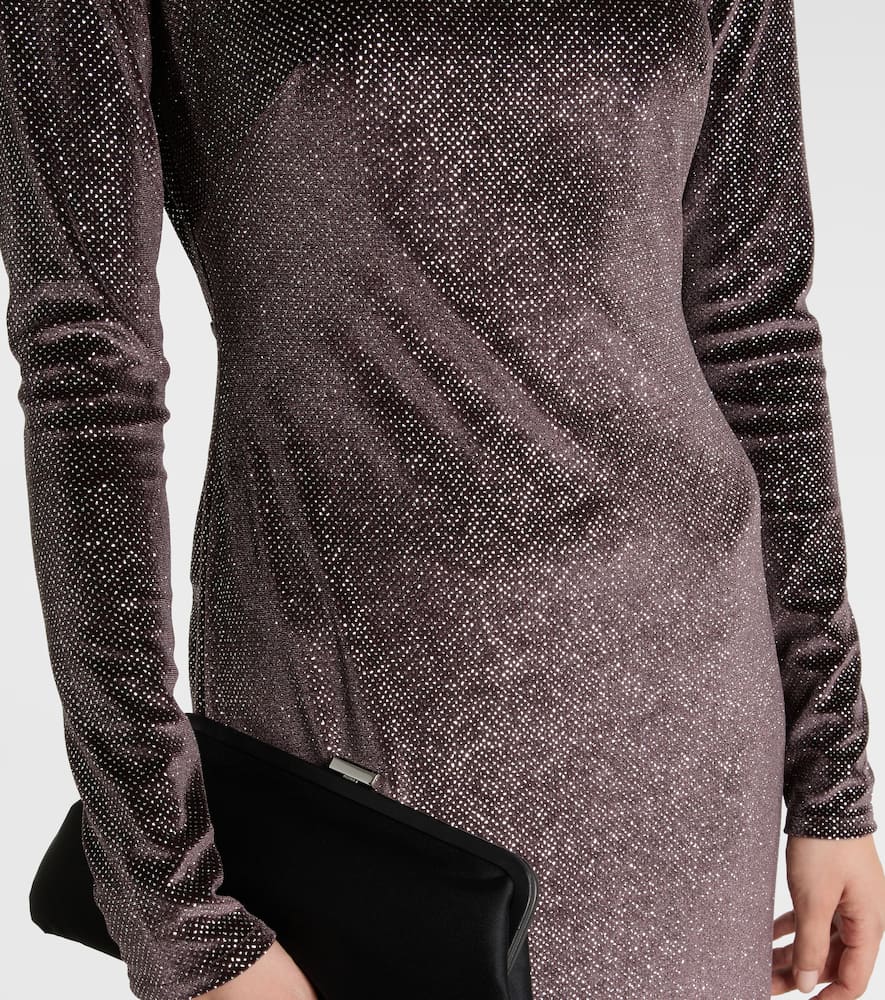 The Sei Open Back Long Sleeve Gown In Brown