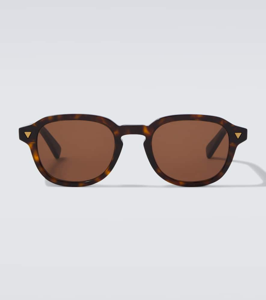 Bottega Veneta Triangle Stud Round Sunglasses In Black