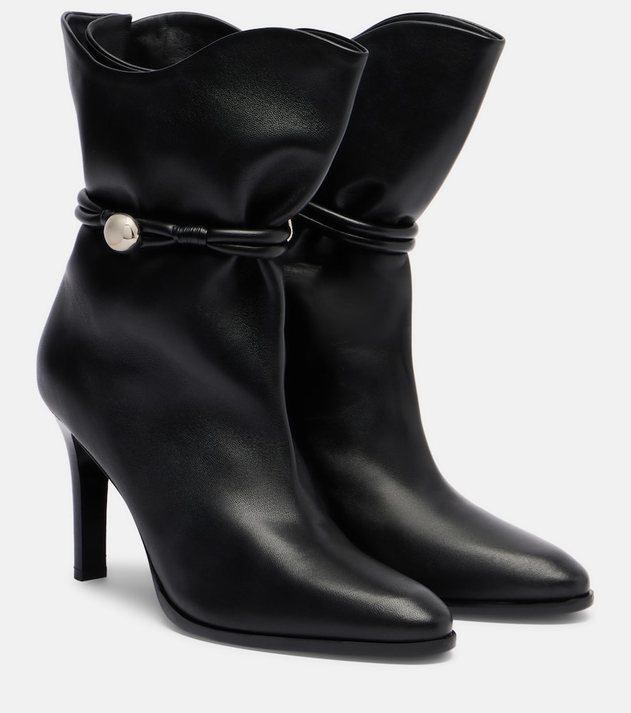 Isabel Marant Pointed Toe Ankle Length Boots With Metal Detail In Black