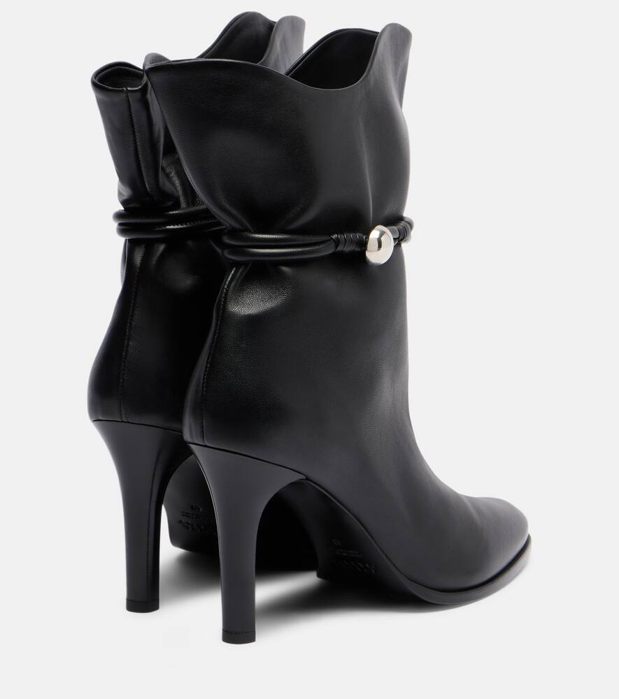 Isabel Marant Pointed Toe Ankle Length Boots With Metal Detail In Black