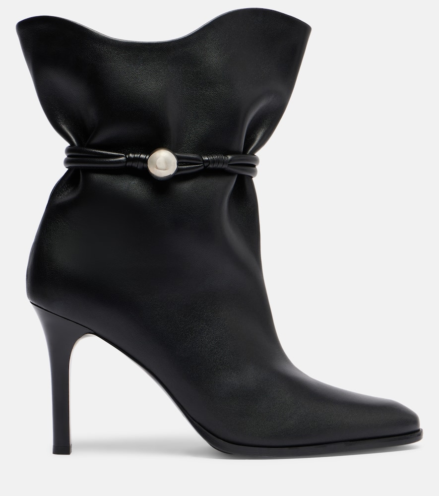 Isabel Marant Pointed Toe Ankle Length Boots With Metal Detail In Black