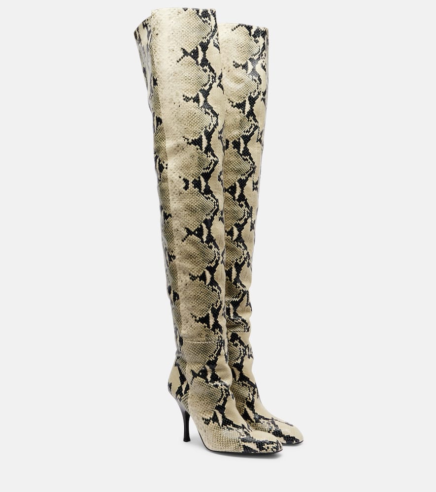 Khaite Overknee-stiefel Colt 100 Aus Leder In White