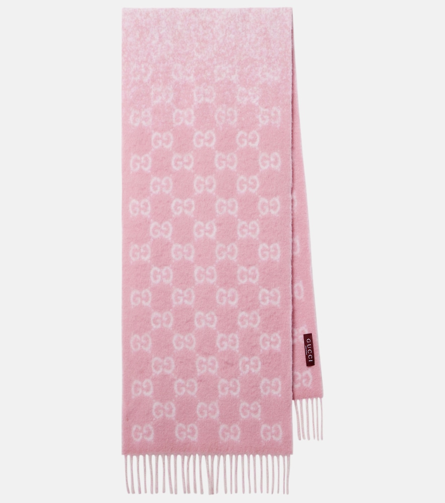 Gucci Women's Pink Gg Alpaca And Wool-Blend Scarf