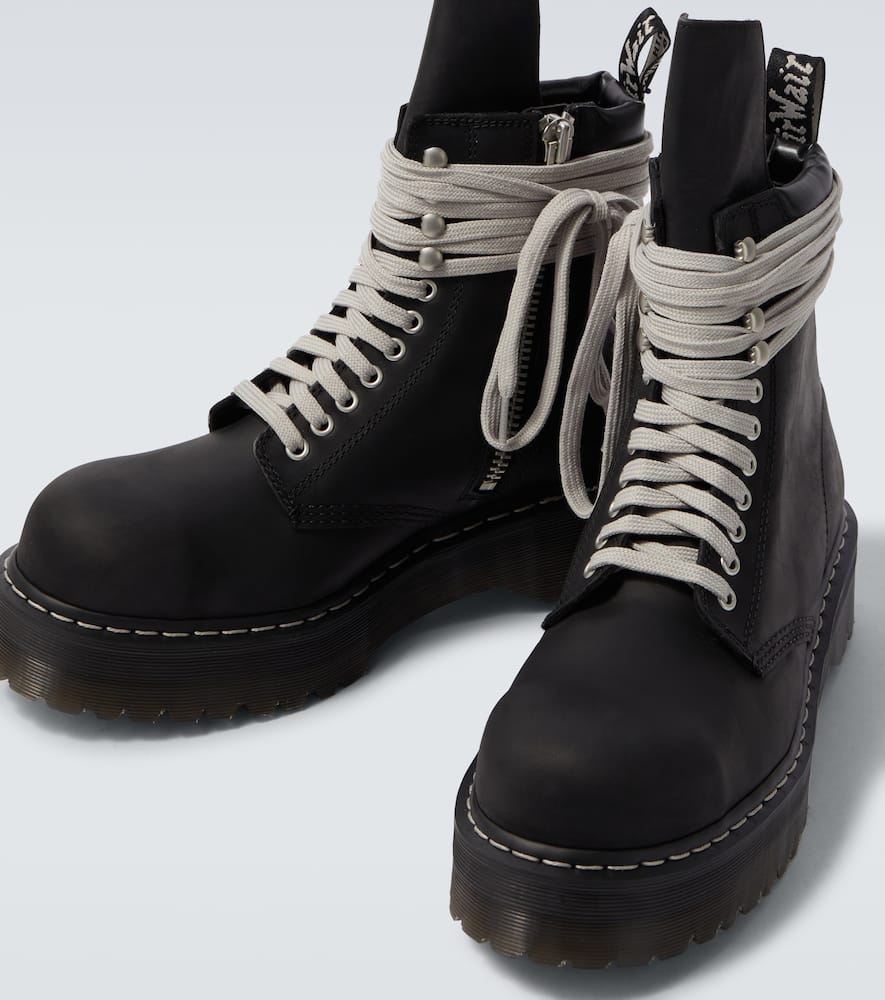 Rick Owens X Dr. Martens Leather Lace-up Boots In Black