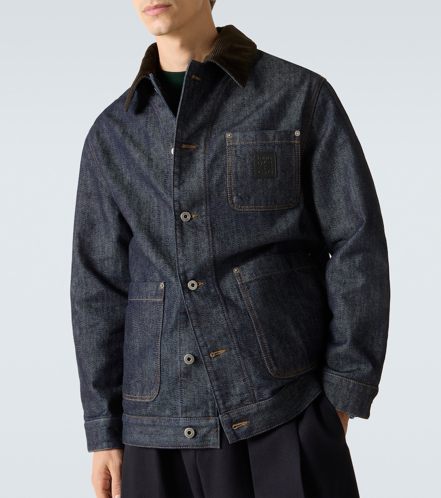 Corduroy-Trimmed Denim Jacket