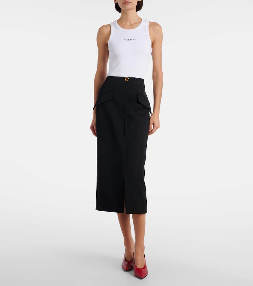 Givenchy Wool Pencil Skirt In Black