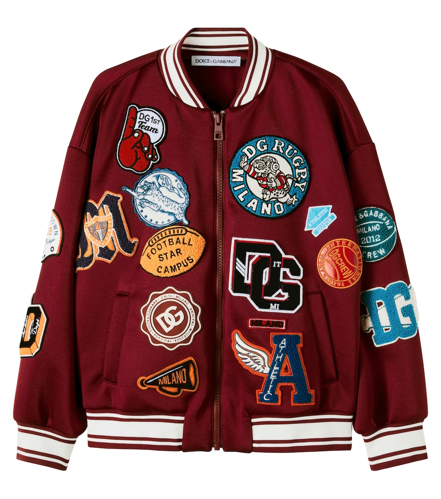 Dolce&Gabbana Kids Burgundy Dg Patch-Applique Varsity Jacket Y Size 6 - Mytheresa