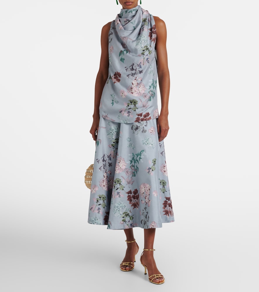 Altuzarra Varda floral silk midi skirt
