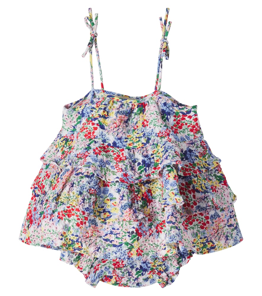 The New Society Multicoloured Baby Verbena Cotton Top And Bloomers Set M Size 24 - Mytheresa