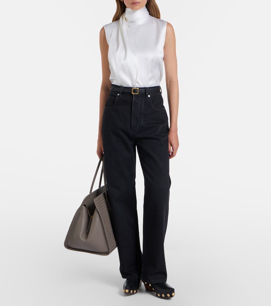 Barbara Medium Leather Top-Handle Bag