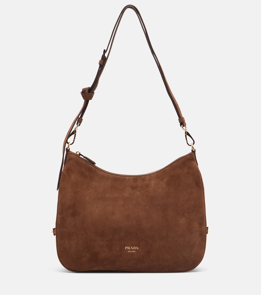 Prada Aimée Large suede shoulder bag