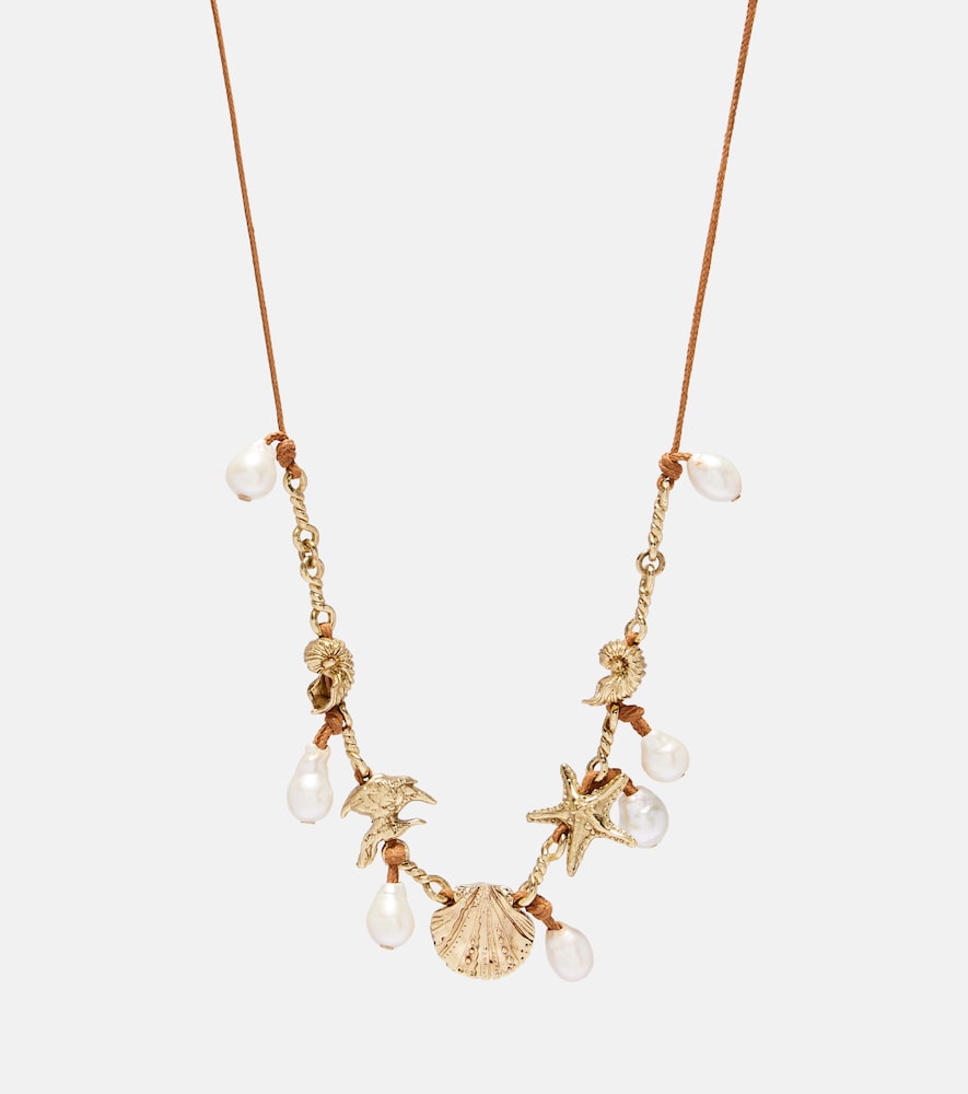 Alemais Alémais Faux pearl embellished charm necklace