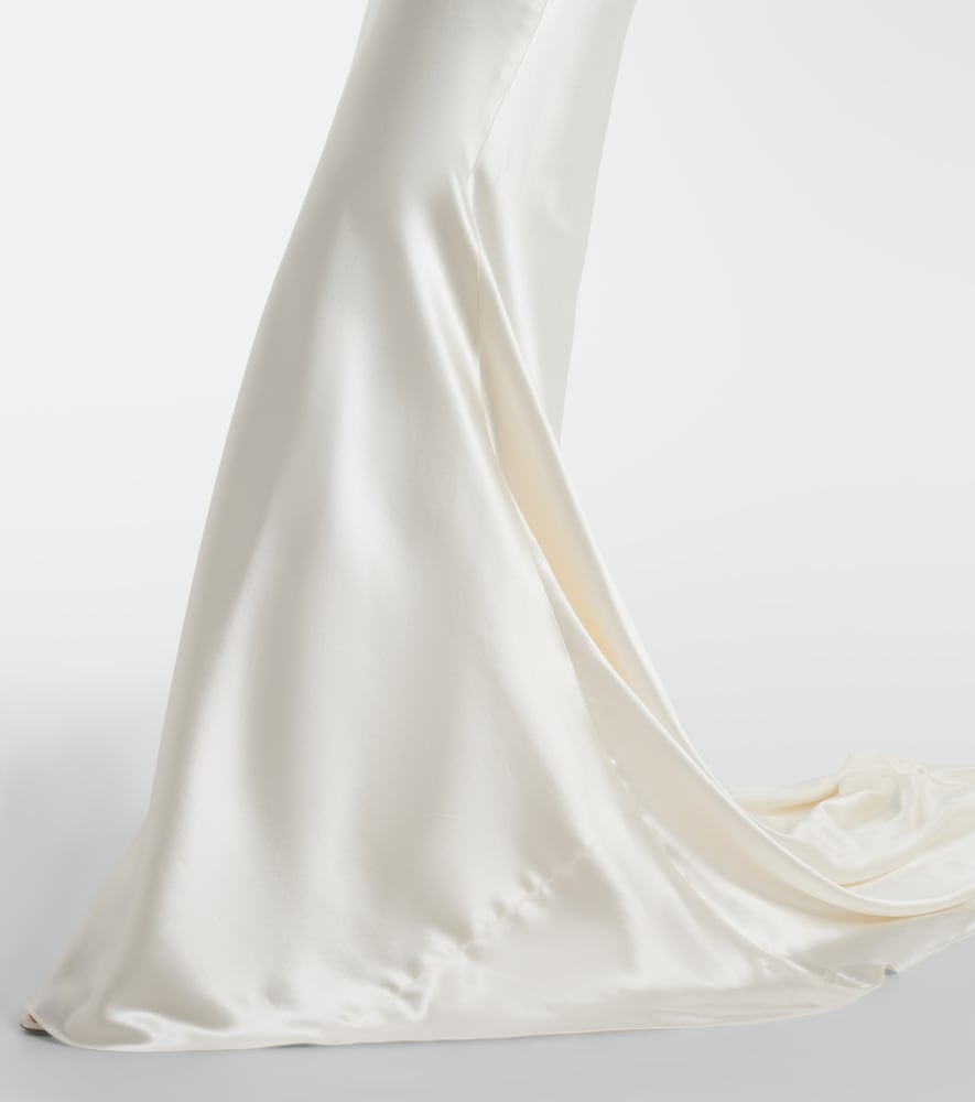 Danielle Frankel Danielle Frankel Bridal River Silk And Wool Bustier Gown 