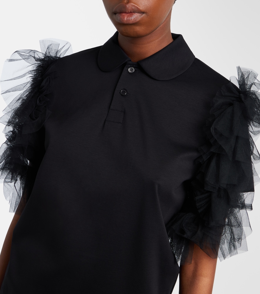 Tulle-Trimmed Cotton Polo
