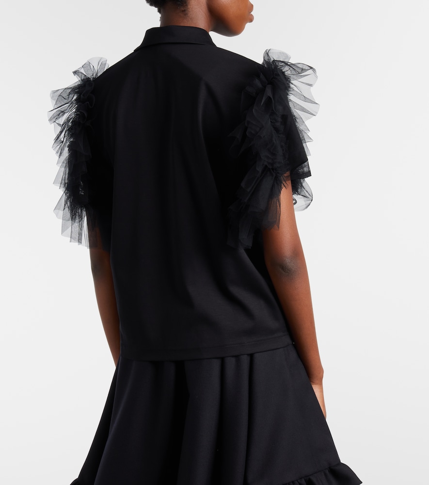 Tulle-Trimmed Cotton Polo