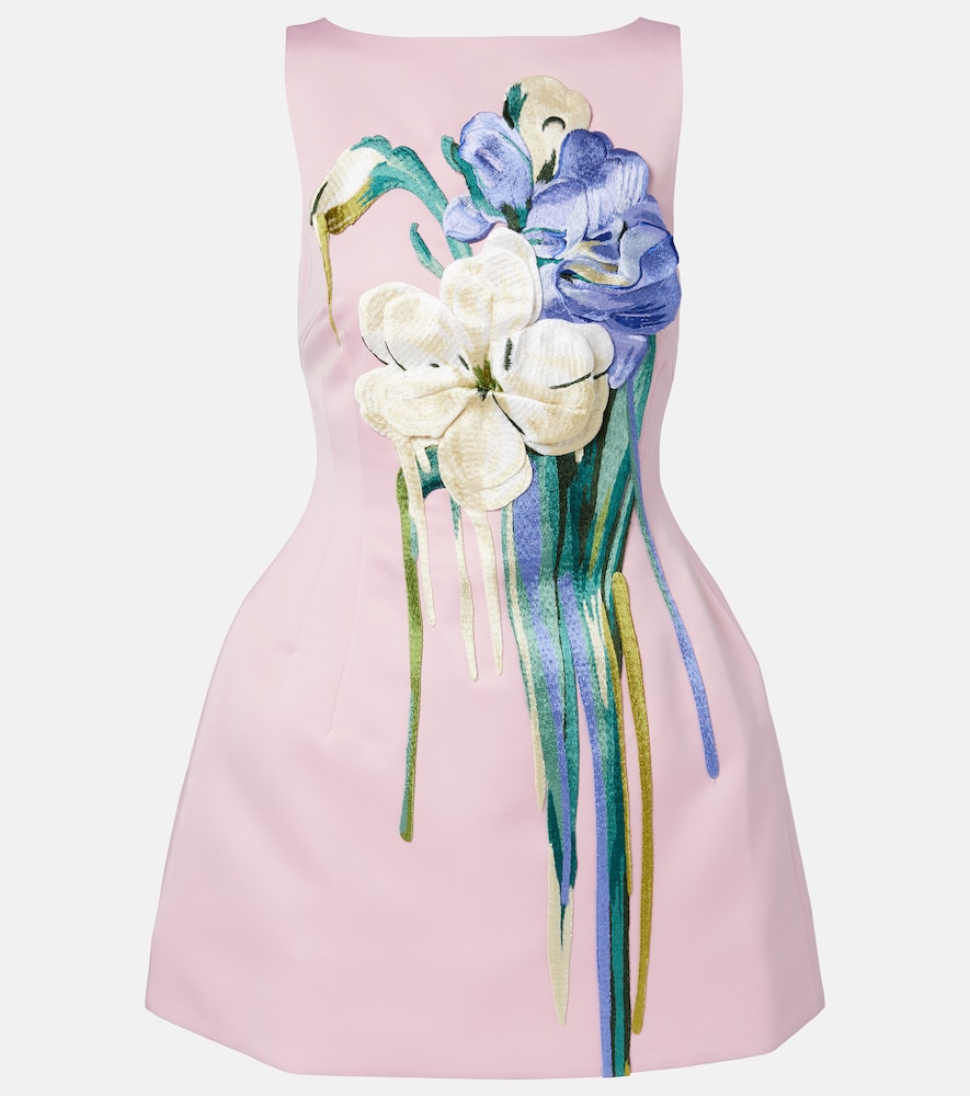 Leo Lin Ali floral-appliqué minidress