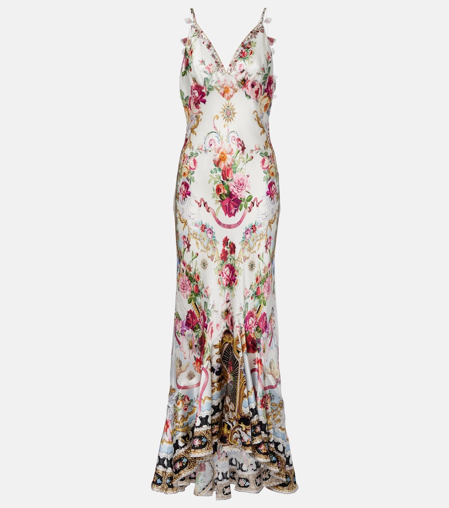 Camilla Women's Multicoloured Floral Silk Satin Maxi Dress UK Size 12 - Mytheresa