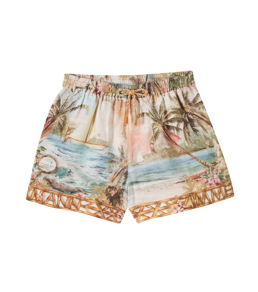 Zimmermann Mahon Printed Cotton Shorts In Multi