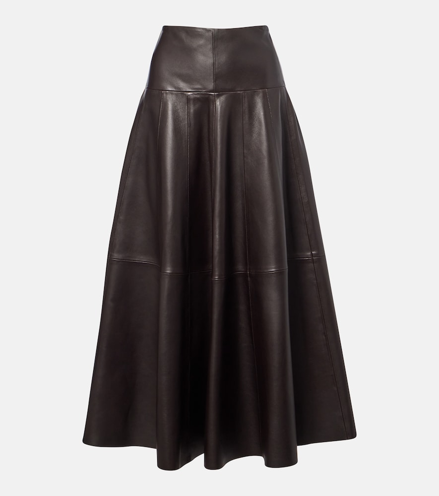 Nour Hammour Daria leather midi skirt | Thumbnail 6