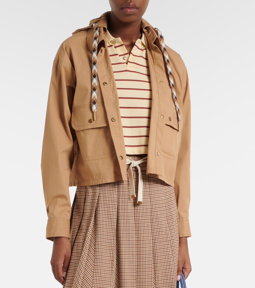 Moncler Hooded cotton-blend jacket