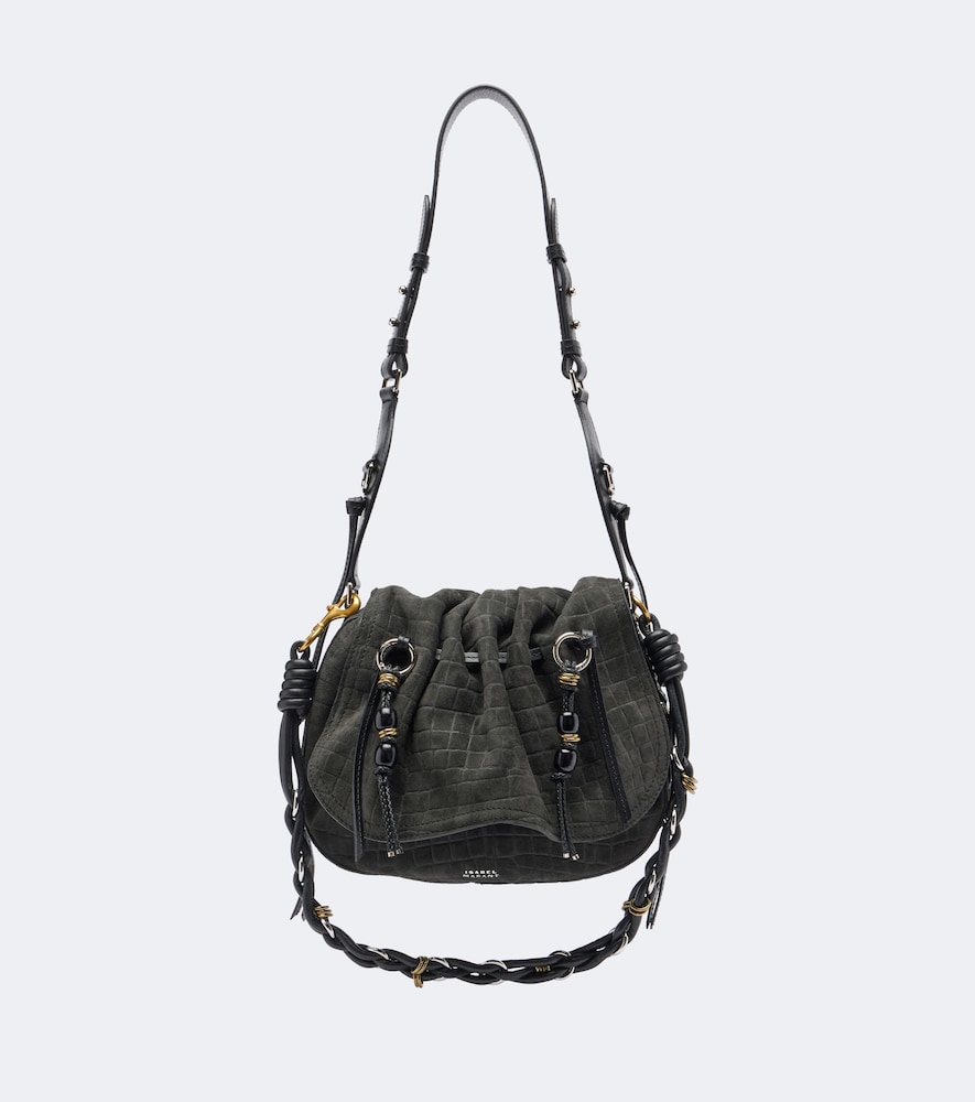 Schultertasche Bolton Small aus Veloursleder