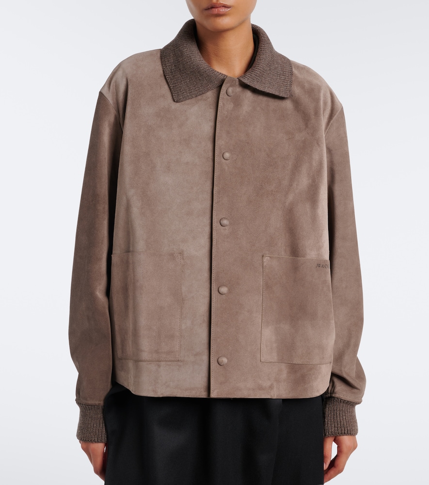 Wool-Trimmed Suede Blouson Jacket