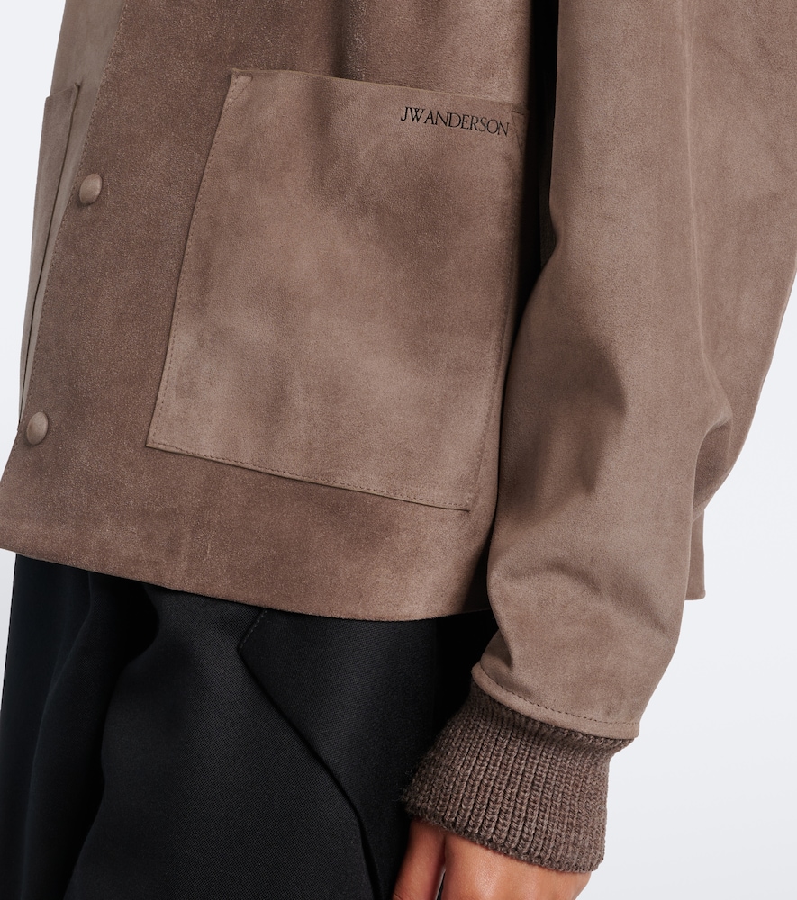 Wool-Trimmed Suede Blouson Jacket